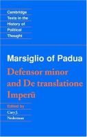Writings on the Empire : Defensor minor and De translatione Imperii /