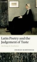 Latin poetry and the judgment of taste : an essay in aesthetics /