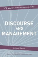 Discourse and management : critical perspectives through the language lens /