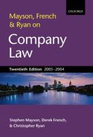 Mayson, French & Ryan on company law /