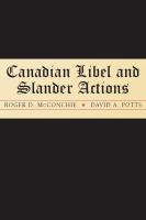 Canadian libel and slander actions /