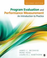 Program evaluation and performance measurement : an introduction to practice /
