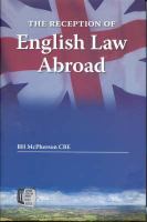 The reception of English law abroad /