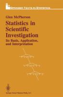 Statistics in scientific investigation : its basis, application, and interpretation /