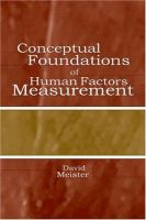 Conceptual foundations of human factors measurement /