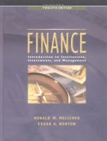 Finance : introduction to institutions, investments, and management /