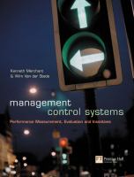 Management control systems : performance measurement, evaluation and incentives /