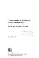 Constraints on null subjects in Bislama (Vanuatu) : social and linguistic factors /