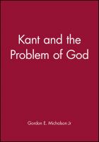 Kant and the problem of God /