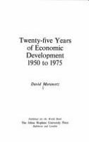 Twenty-five years of economic development, 1950 to 1975 /