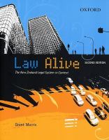 Law alive : the New Zealand legal system in context /