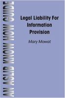 Legal liability for information provision /