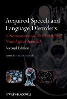 Acquired speech and language disorders : a neuroanatomical and functional neurological approach /
