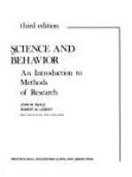 Science and behavior : an introduction to methods of research /