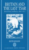 Britain and the last tsar : British policy and Russia, 1894-1917 /