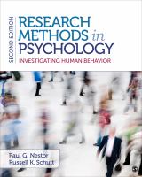 Research methods in psychology : investigating human behavior /