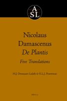 Nicolaus Damascenus de plantis : five translations /