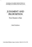 Judgment and proposition : from Descartes to Kant /