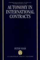Autonomy in international contracts /