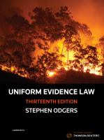 Uniform evidence law /