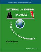 Material and energy balances for enigneers and environmentalists /