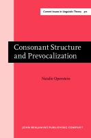 Consonant structure and prevocalization /