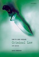 Smith and Hogan criminal law /