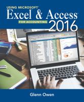 Using Excel & Access 2016 for accounting /