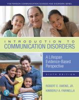 Introduction to communication disorders : a lifespan evidence-based perspective /