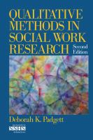 Qualitative methods in social work research /