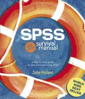 SPSS survival manual : a step by step guide to data analysis using SPSS for Windows (Version 12) /