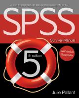 SPSS survival manual : a step by step guide to data analysis using IBM SPSS /