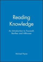 Reading knowledge : an introduction to Barthes, Foucault, and Althusser /