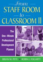 From staff room to classroom II : the one-minute professional development planner /