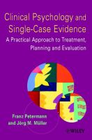 Clinical psychology and single-case evidence : a practical approach to treatment planning and evaluation /