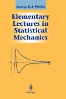 Elementary lectures in statistical mechanics /