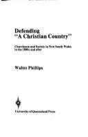 Defending 'a Christian country' : churchmen and society in New South Wales in the 1880s and after /
