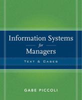 Information systems for managers : texts & cases / Gabriele Piccoli.
