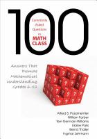 100 commonly asked questions in math class : answers that promote mathematical understanding, grades 6-12 /