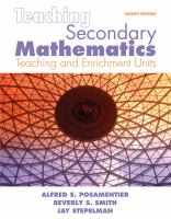 Teaching secondary mathematics : techniques and enrichment units /