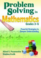 Problem solving in mathematics, grades 3-6 : powerful strategies to deepen understanding /