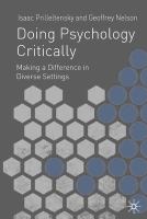 Doing psychology critically : making a difference in diverse settings /