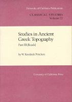 Studies in ancient Greek topography /