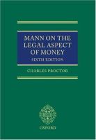 Mann on the legal aspect of money.