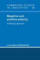 Negative and positive polarity : a binding approach /