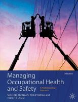 Managing occupational health and safety : a multidisciplinary approach /
