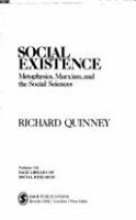 Social existence : metaphysics, Marxism, and the social sciences /
