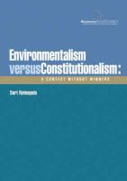 Environmentalism versus constitutionalism : a contest without winners /