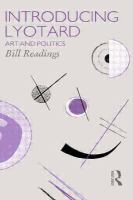 Introducing Lyotard : art and politics /