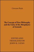 The concept of first philosophy and the unity of the Metaphysics of Aristotle /